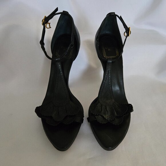 Christian Dior Platform Leather Heels Sandals SZ 36.5 (6.5) - Picture 2 of 15